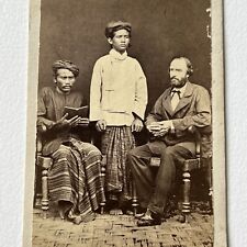 Antique CDV Photograph Baptist Foreign Mission ID HL Van Meter Signed Rangoon picture