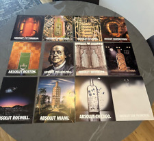 ABSOLUT 1990s Vintage Print Ads - Lot of 12 US CITY THEMED - Original Prints picture