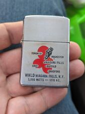 1960 ZIPPO LIGHTER WHLD Niagara Falls New York RADIO STATION AD Microphone H3 picture