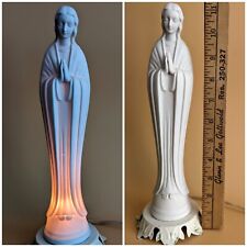 Vtg Madonna Matte Bisque Praying Porcelain Figurine Vintage Art Lamp Mid Century picture