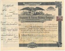 Portland Vancouver and Yakima Railway Co. signed by Louis Gerlinger - Railroad S picture