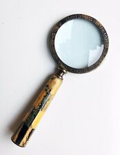Nautical Antique Brass Heavy Magnifying Glass Vintage Magnifier Collectible gift picture