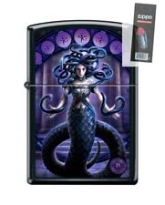 Zippo 86649 Anne Stokes Collection Medusa Black Matte Lighter + FLINT PACK picture