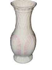 Belleek Ireland Porcelain Ivory Vase Pink Scallop Shells 7 1/2 Inch picture