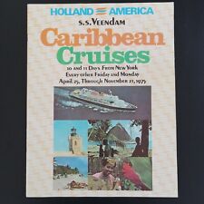 SS VEENDAM Holland America Cruise Line Caribbean Cruise Brochure 1975 Deck Plans picture