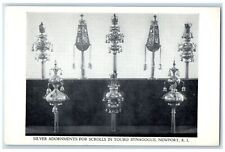 c1920's Silver Adornments For Scrolls In Touro Synagogue Newport RI Postcard picture