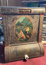 Antique Victorian 1887 Country General Store Tin Spice Bin. Outstanding graphic. picture