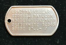 x2 SET PERSONALIZED DOG TAGS  STAINLESS STEEL MATTE by COMBAT Veteran USA MADE picture