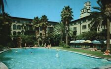 Postcard CA Riverside Cali Mission Inn Outdoor Pool Chrome Vintage PC f2031 picture