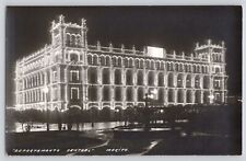 Postcard RPPC Mexico City Central Department City of Palaces At Night Vintage picture