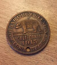 VINTAGE Elks Grand Lodge Reunion California 1915 BRASS ONE BUCK COIN picture