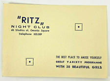 Vintage Ritz Night Club Advertising Omonia Square Athens Greece Beautiful Girls  picture