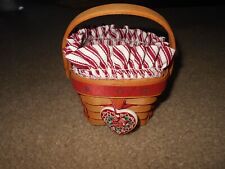 Longaberger Small Sweet Heart Basket Valentine's Day Tie On Fabric Protector picture