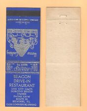 BEACON DRIVE-IN RESTAURANT { Phone 520-W } BELVIDERE ILL MATCHBOOK COVER picture