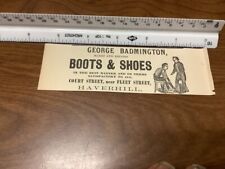 original removed 1869 ad: George Badmington BOOTS & SHOES; Cornet band other sid picture
