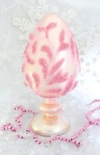 Shabby Chic Pink Glass Sparkle Easter Egg Holiday Decoration picture