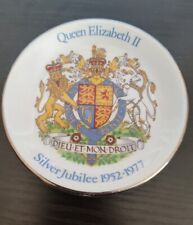 Vintage Queen Elizabeth II Silver Jubilee Plate/TRINKET DISH British Monarchy picture