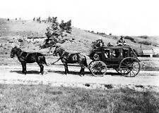1910 Wild West Stagecoach PHOTO Yellowstone National Park, Horses Wagon picture