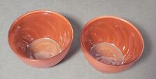 VTG Anderson Erickson Dairy Cottage Cheese Glass Swirl Bowls Brown Lot of 2 picture