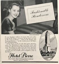 1940 Hotel Pierre NYC Fashionable Rendezvous For Socialites PRINT AD 5” Vtg picture