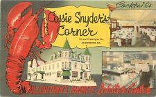 Postcard 1940s Pennsylvania Allentown Cossie Snyder Corner Lobster 23-12553 picture