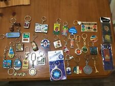 33 Keychain Key Ring Lot Souvenir Travel Countries Vtg Europe Asia Tropical picture