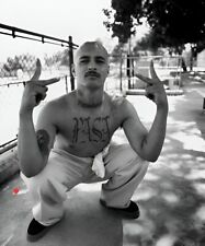 B&W Photo Chicano Tattoos California Man Mexican Gang 90s LA picture
