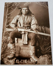 Apache Chief Al-Che-Say White Mtn postcard Native American Indian Card picture