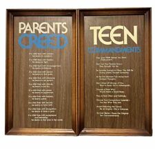 Vintage Dicksons Wall Art Signs Parents Creed & The Teen Commandments 16”x 9.5” picture