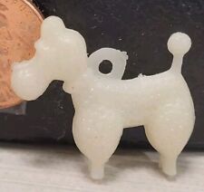 Vintage White plastic POODLE PUPPY DOG gumball charm prize jewelry  picture
