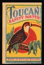 Old matchbox label (b) British Guiana, Toucan picture
