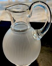Lalique Langeais Crystal Clear & Satin Finish Crystal Pitcher France Approx 8 in picture