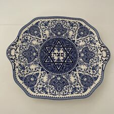 Spode Blue Pattern Judaica 11.5 inch Matzoh Plate; Dishwasher & Microwave Safe picture