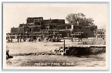 c1910's View Of Pueblo Taos New Mexico NM, Native American RPPC Photo Postcard picture