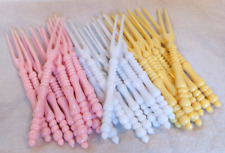 28 Vtg Mid Century Pastel Plastic Party Cocktail Hors d'oeuvre Picks Forks picture