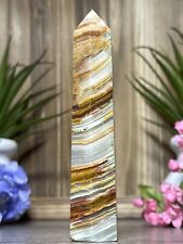 GREEN BANDED ONYX - Mineral White Reiki Chakra Point Witch Forest Crystal Decor picture