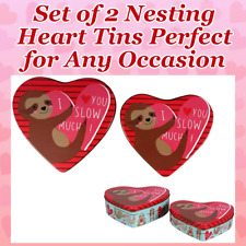 2 Valentine Tins HEART SHAPED~Nesting 