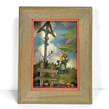 Vintage ANRI Hummel Fink Verlog Diorama Children Jesus Cross Crucifix 3D Art picture