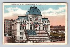 Providence RI-Rhode Island, Human Flag At City Hall, Vintage c1917 Postcard picture