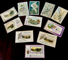 Nice~Lot of 11 Antique ~Winsch Easter Postcards with Flowers~ Scenes ~h568 picture