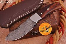 CUSTOM HAND MADE FORGED DAMASCUS STEEL HUNTING CAMPING KNIFE 1053 picture
