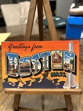 Large Letter Greetings From Boston Massachusetts MA Postcard B-26 Blank On Back picture