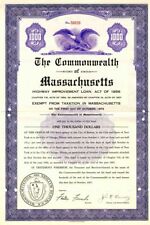 Commonwealth of Massachusetts - $1,000 Bond - Autographed Stocks & Bonds picture