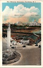 Rhode Island RI Providence War Memorial Postcard Vintage State Capital  picture