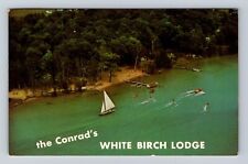 Elk Rapids MI-Michigan, Conrads White Birch Lodge, Advertising, Vintage Postcard picture
