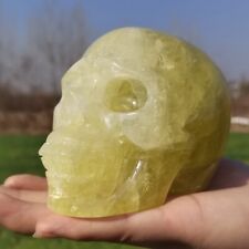 1.26kg Natural citrine skull Quartz Crystal carved skull Reiki healing WK564 picture