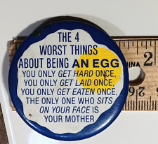 Vintage The 4 Worst Things About Being AN EGG Pinback Button KALAN Philadelphia picture