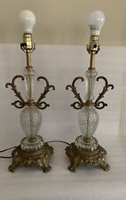 2 Hollywood Regency Style - Antiqued Brass Table Lamp - 1967 Crown Creative picture