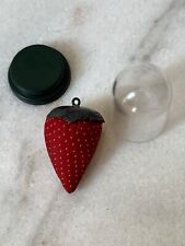 Rare Victorian Antique Sterling Silver ,Silk Strawberry Emery,Pin Cushion picture