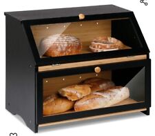 HOMEKOKO Double Layer Large Bread Box for Kitchen Counter, Wooden Large Capacity picture